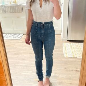 NWT- Reformation Keyo Skinny denim jeans belted western high waist